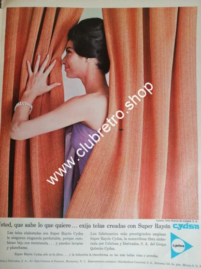 AFICHE DE PUBLICIDAD ANTIGUA CELULOSA Y DERIVADOS CYDSA 1961