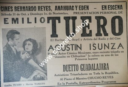AFICHE DE PUBLICIDAD ANTIGUA. CINES DE MONTERREY 1943 - Image 2