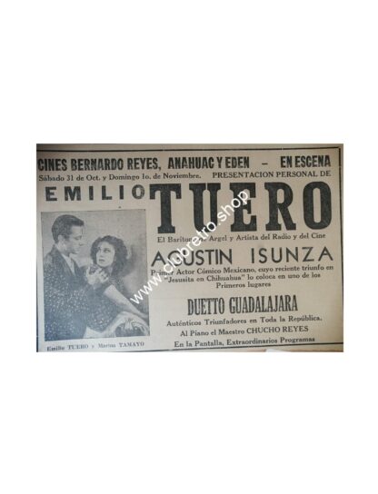 AFICHE DE PUBLICIDAD ANTIGUA. CINES DE MONTERREY 1943
