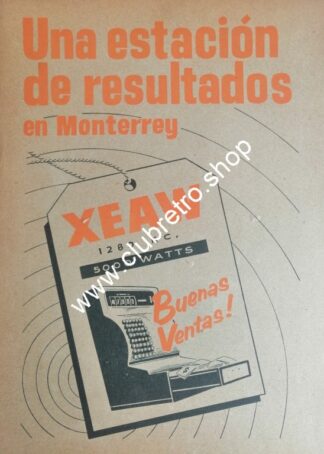PUBLICIDAD RETRO RADIO DIFUSORA XEAW RADIO DE MONTERREY 1960s -2