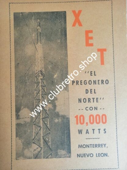 PUBLICIDAD RETRO RADIO DIFUSORA XET RADIO DE MONTERREY 1960s