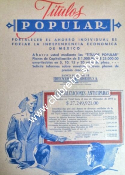 PUBLICIDAD RETRO DE MONTERREY. BANCO PUPULAR DE AHORROS 1950s
