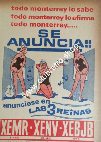 PUBLICIDAD RETRO RADIO DIFUSORAS DE MONTERREY 1960s /2