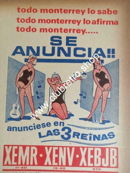 PUBLICIDAD RETRO RADIO DIFUSORAS DE MONTERREY 1960s /2