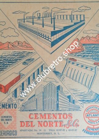 PUBLICIDAD RETRO DE MONTERREY. CEMENTOS DEL NORTE 1950s