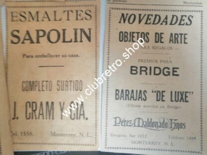 SET DE 12 AFICHES PUBLICITARIOS RETRO DE MONTERREY 1920s -40s ORIGINALES - Image 7
