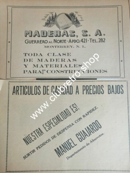 SET DE 12 AFICHES PUBLICITARIOS RETRO DE MONTERREY 1920s -40s ORIGINALES - Image 6