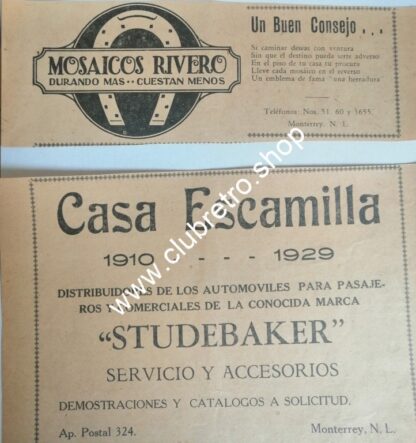 SET DE 12 AFICHES PUBLICITARIOS RETRO DE MONTERREY 1920s -40s ORIGINALES - Image 4