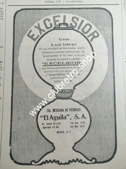 AFICHE ANTIGUO ORIGINAL. LAMPARAS DE PETROLEO, EL AGUILA 1912