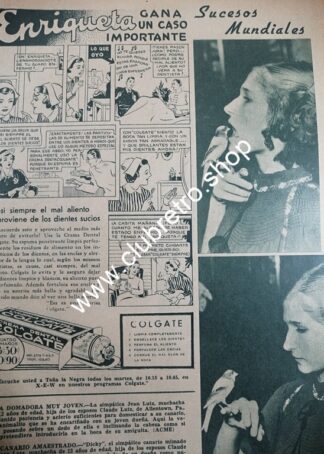 CARTEL PUBLICITARIO RETRO. CREMA DENTAL COLGATE 1938