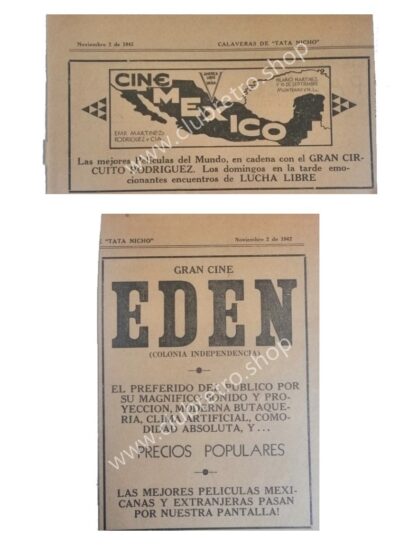 2 AFICHES ANTIGUOS. CINES DE MONTERREY 1942