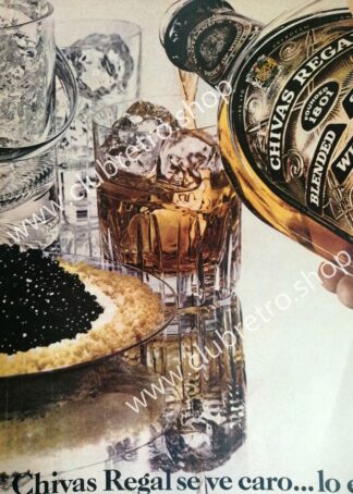 CARTEL PUBLICIDAD RETRO DE WHISKY CHIVAS REGAL 1970s N17