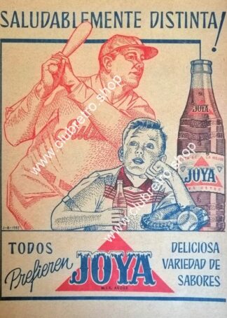 AFICHE ANTIGUO REFRESCO JOYA Y LOS SULTANES DE MONTERREY 1957