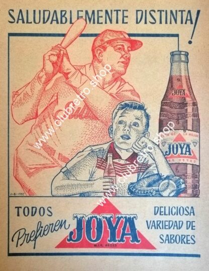 AFICHE ANTIGUO REFRESCO JOYA Y LOS SULTANES DE MONTERREY 1957