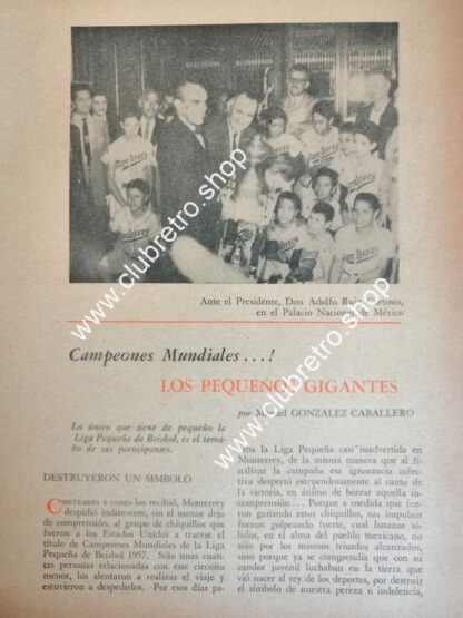 AFICHES ANTIGUOS LOS NIÑOS CAMPEONES DE MONTERREY 1958 - Image 8