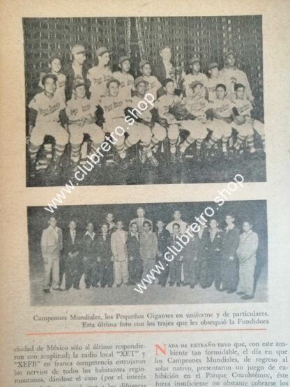 AFICHES ANTIGUOS LOS NIÑOS CAMPEONES DE MONTERREY 1958 - Image 2