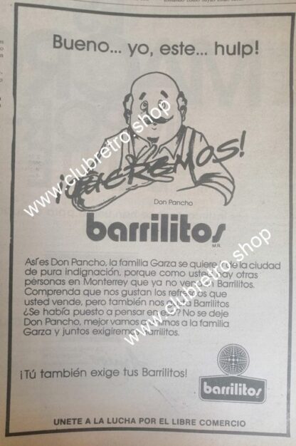 AFICHE PUBLICITARIO RETRO. PROTESTA CONTRA BARRILITOS 1989 MONTERREY /3