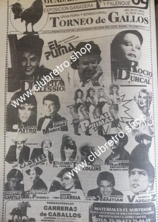 CARTEL PUBLICIDAD RETRO. EXPO FERIA GUADALUPE 1989