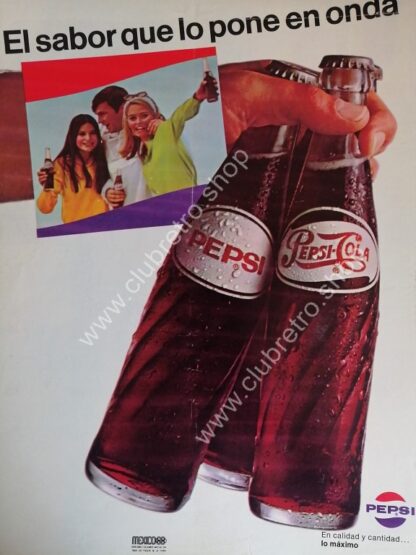 CARTEL DE PUBLICIDAD RETRO DE PEPSI 1968. OLIMPIADAS N6