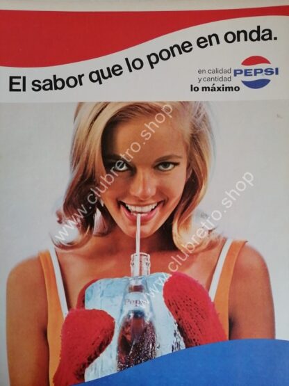 CARTEL DE PUBLICIDAD RETRO DE PEPSI 1967 -N5