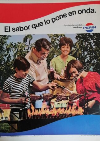 CARTEL DE PUBLICIDAD RETRO DE PEPSI 1967 N10