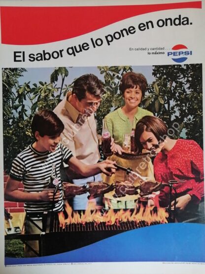 CARTEL DE PUBLICIDAD RETRO DE PEPSI 1967 N10