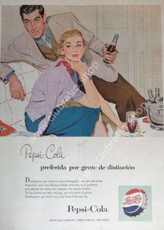 GENUINO CARTEL DE PUBLICIDAD RETRO DE PEPSI 1953 ARTISTICO N25