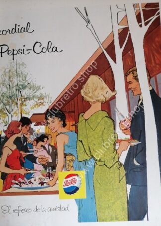 GENUINO CARTEL DE PUBLICIDAD RETRO DE PEPSI 1959 ARTISTICO N26