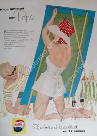 GENUINO CARTEL DE PUBLICIDAD RETRO DE PEPSI 1955 ARTISTICO N22