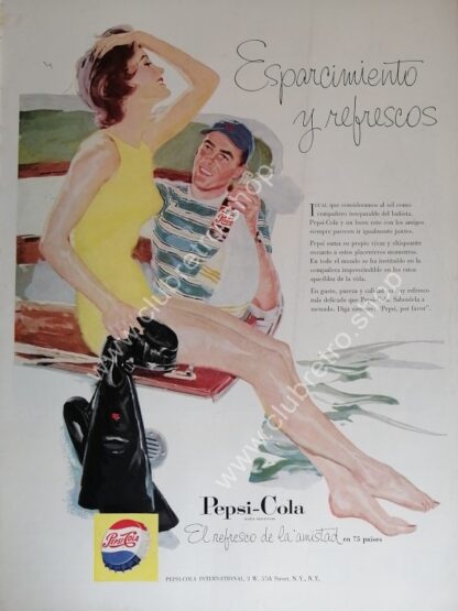 GENUINO CARTEL DE PUBLICIDAD RETRO DE PEPSI 1956 ARTISTICO N20