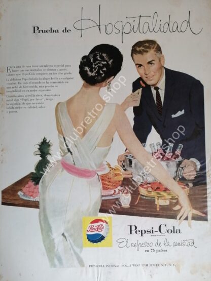 CARTEL DE PUBLICIDAD RETRO DE PEPSI 1956 ARTISTICO N19