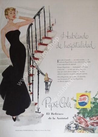 CARTEL DE PUBLICIDAD RETRO DE PEPSI 1956 ARTISTICO N18