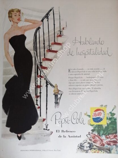 CARTEL DE PUBLICIDAD RETRO DE PEPSI 1956 ARTISTICO N18