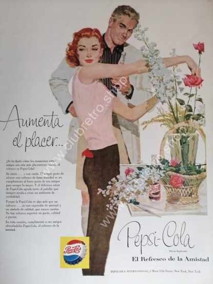 CARTEL DE PUBLICIDAD RETRO DE PEPSI 1956 ARTISTICO N17