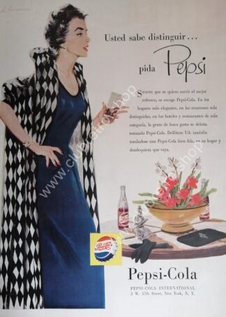 CARTEL DE PUBLICIDAD RETRO DE PEPSI 1955 ARTISTICO N16