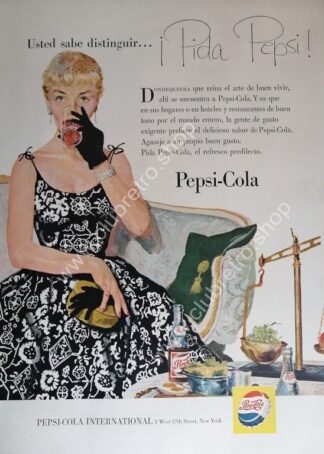 CARTEL DE PUBLICIDAD RETRO DE PEPSI 1955 ARTISTICO N15