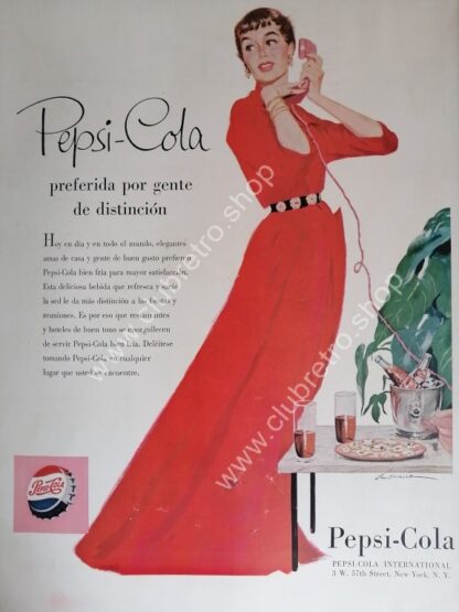CARTEL DE PUBLICIDAD RETRO DE PEPSI AÑOS 50s ARTISTICO N14