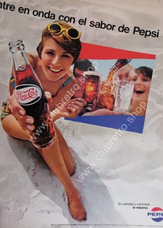 CARTEL DE PUBLICIDAD RETRO DE PEPSI 1968.  N7