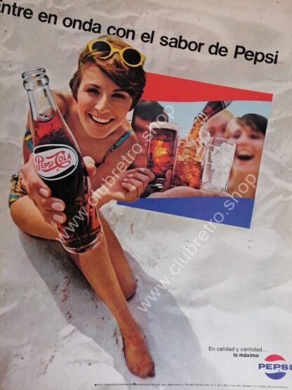 CARTEL DE PUBLICIDAD RETRO DE PEPSI 1968.  N7
