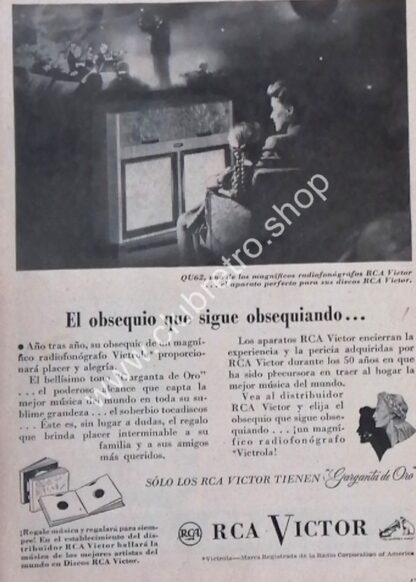 CARTEL ANTIGUO ORIGINAL. RADIO RCA VICTROLA 1940s /10