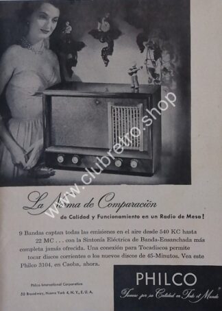 CARTEL ANTIGUO ORIGINAL. RADIO PHILCO 1940s /12
