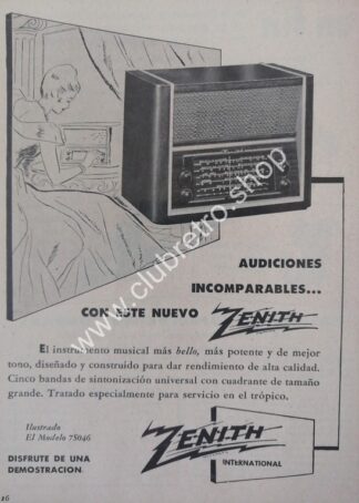 CARTEL ANTIGUO ORIGINAL. RADIOS ZENITH 1940s /13