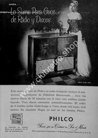 CARTEL ANTIGUO ORIGINAL. RADIOS PHILCO TROPIC 1940s /14