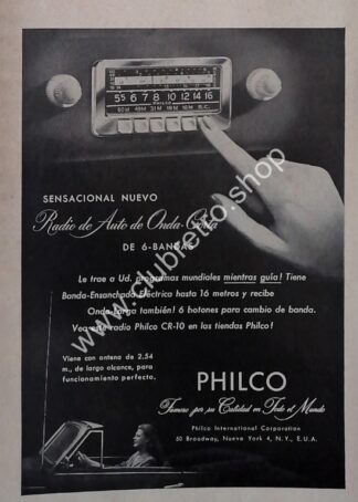 CARTEL ANTIGUO ORIGINAL. RADIOS PHILCO ONDA CORTA 1940s /15