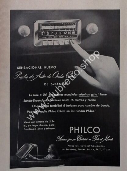CARTEL ANTIGUO ORIGINAL. RADIOS PHILCO ONDA CORTA 1940s /15