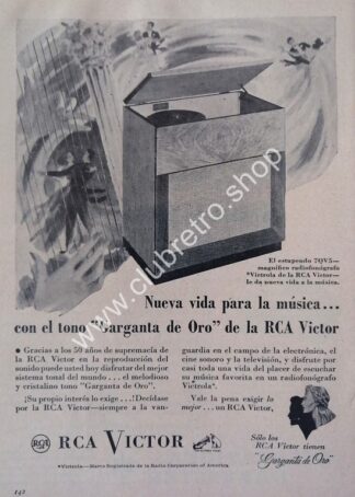 CARTEL RETRO ORIGINAL RADIO FONOGRAFO VICTOLA 1940s /17