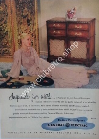 CARTEL RETRO ORIGINAL RADIO G.E. 1940s /19