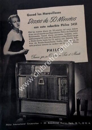 CARTEL RETRO ORIGINAL RADIO FONOGRAFO PHILCO 3451 1940s /21