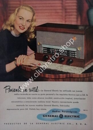 CARTEL RETRO ORIGINAL RADIO GENERAL ELECTRIC 1940s /22