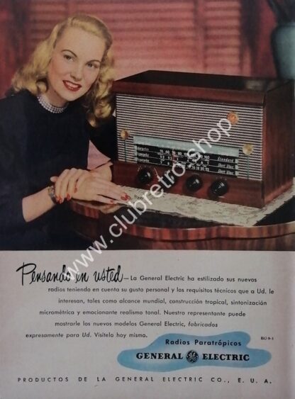 CARTEL RETRO ORIGINAL RADIO GENERAL ELECTRIC 1940s /22